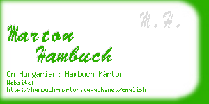 marton hambuch business card