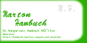 marton hambuch business card